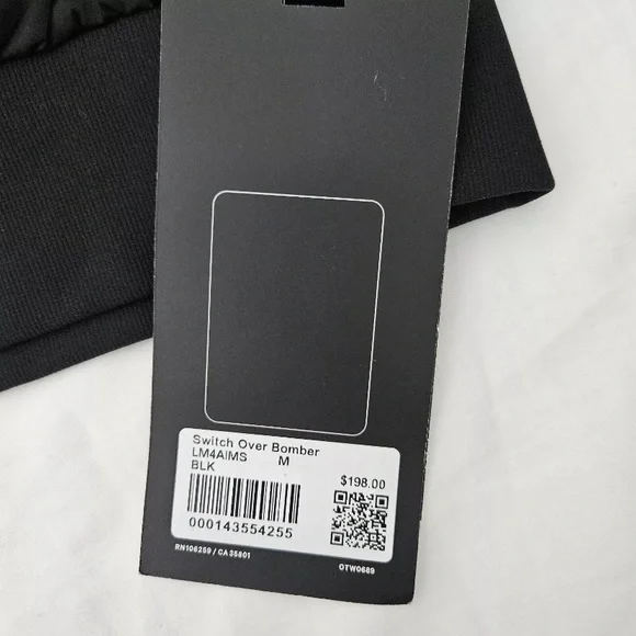 Lululemon Switch Over Bomber Jacket BLK Black Reversible Men's Size Medium - Picture 5 of 10